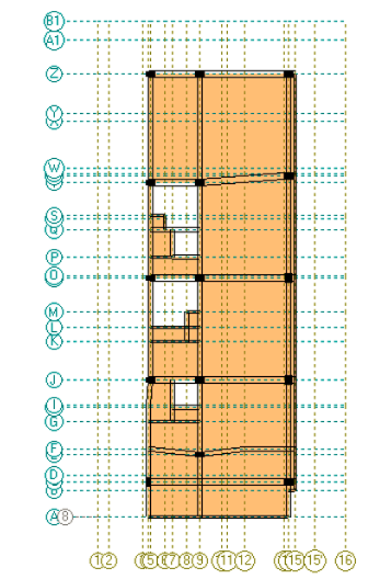 Detalle estructural del Edificio Ébano